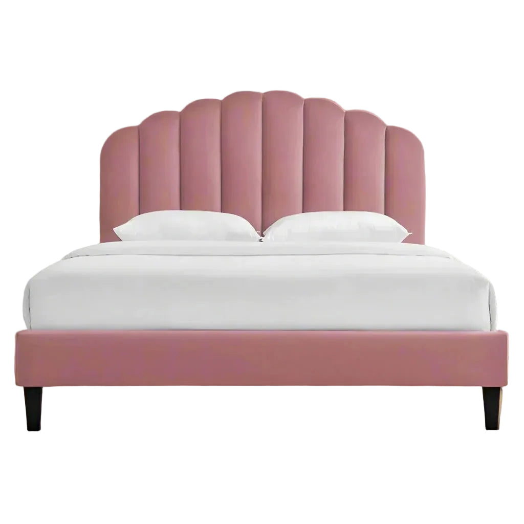 ADOUER WOOD Upholstered Bed Good Look Design in Headboard, Without Storage