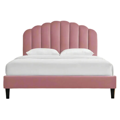 ADOUER WOOD Upholstered Bed Good Look Design in Headboard, Without Storage