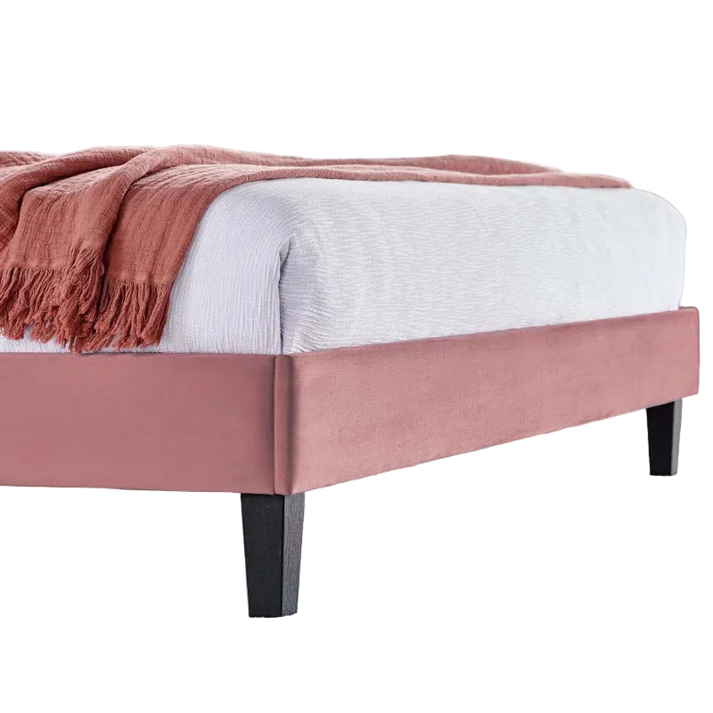 ADOUER WOOD Upholstered Bed Good Look Design in Headboard, Without Storage