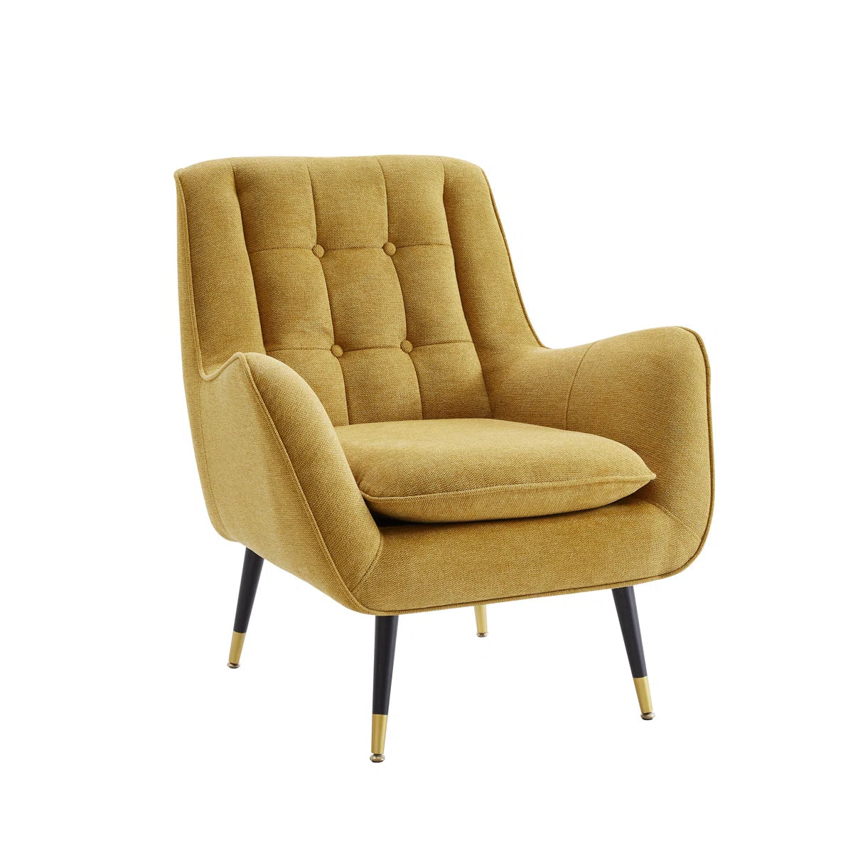 Classic Wingback Chair in Solid Wood and Cotton Fabric