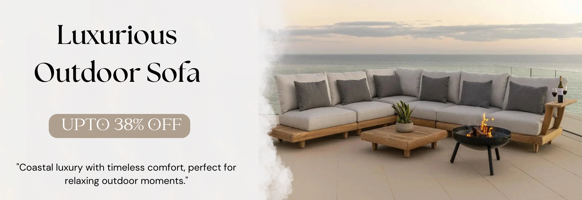 Adouer wood outdoor sofa set