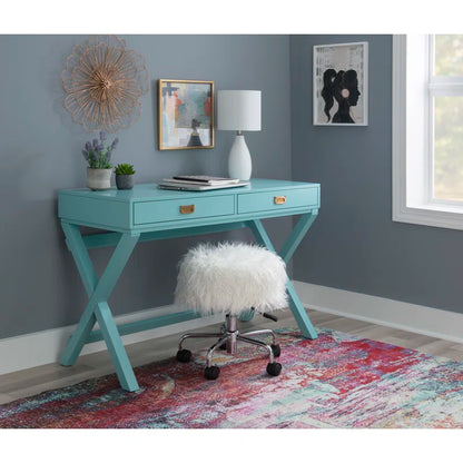 Adouer Wood Solid Wood Two Drawers Marden Study Tables For Multi Use