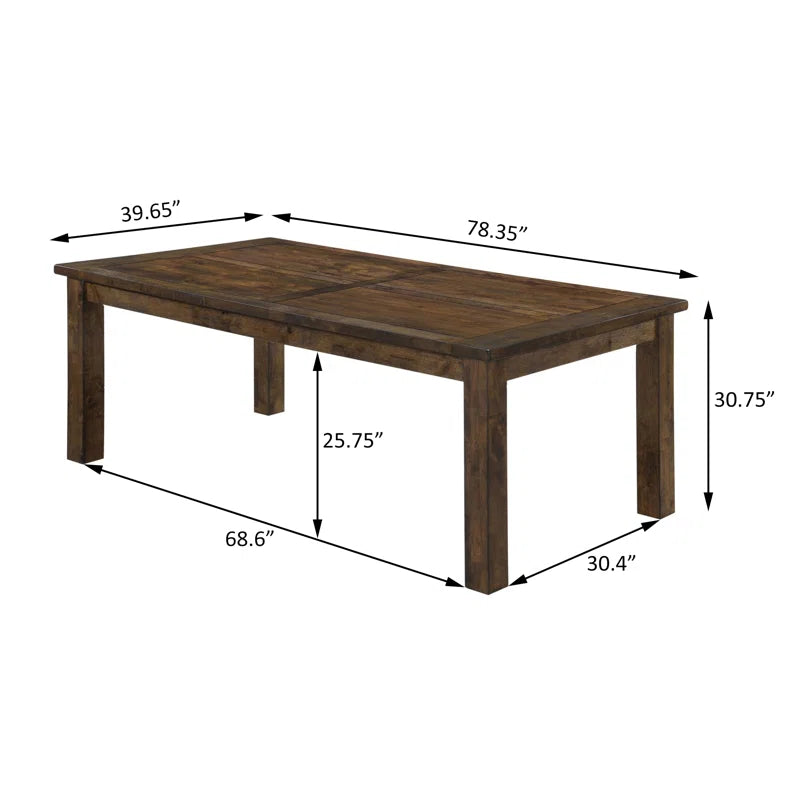 ADOUER WOOD Rustic 9-Piece Solid Wood Dining Table Set with 8 Matching Chairs