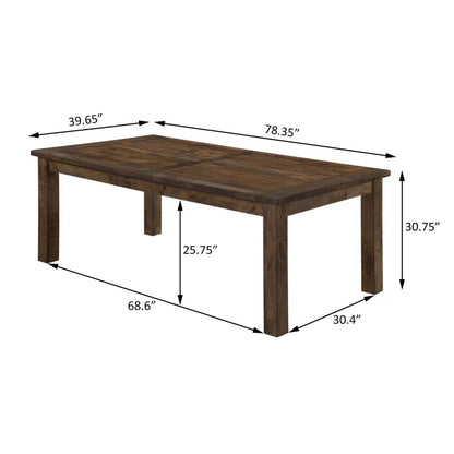 ADOUER WOOD Rustic 9-Piece Solid Wood Dining Table Set with 8 Matching Chairs