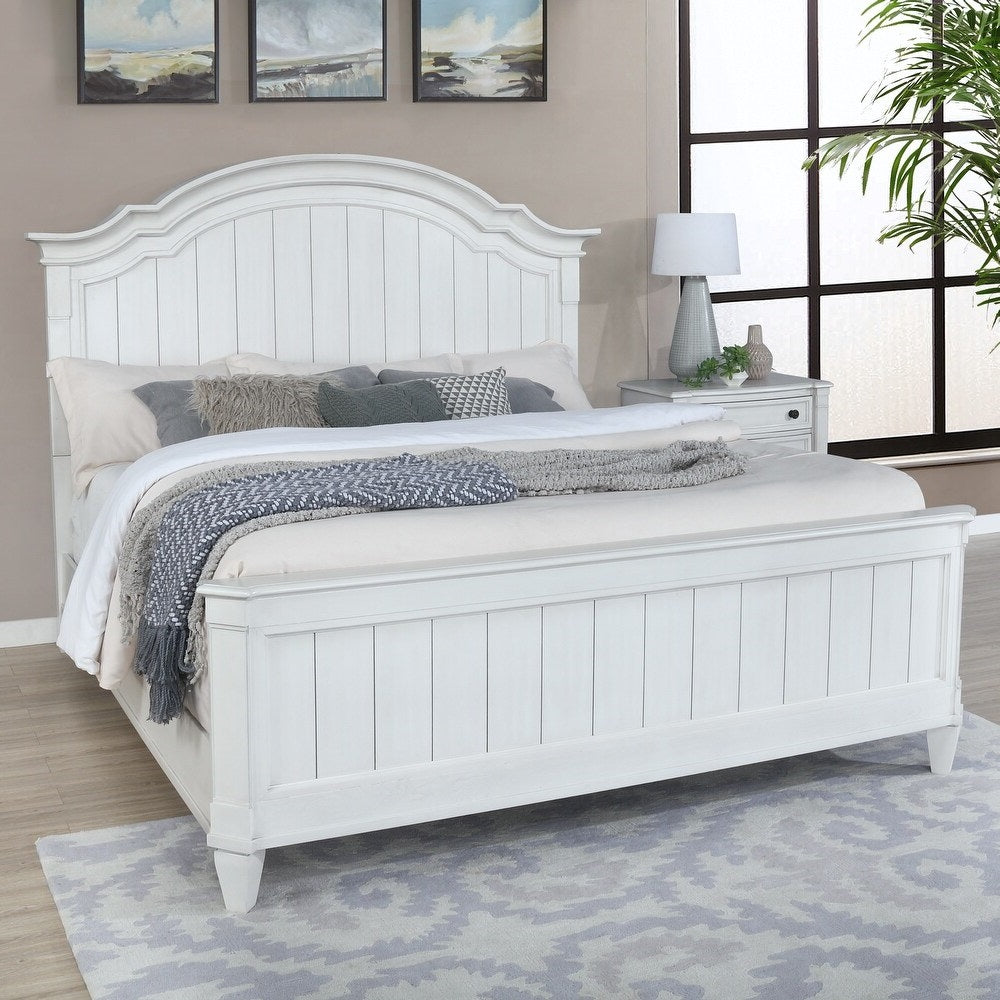 Adouer Wood "Elegant Poster Solid Sheesham Bed with Paneled Headboard and Footboard"