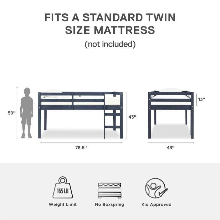 ADOUER WOOD Solid Sheesham Wood Bunk Bed for single person