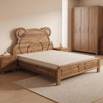 ADOUER WOOD Solid Wood Animal-Themed Children's Bed Frame
