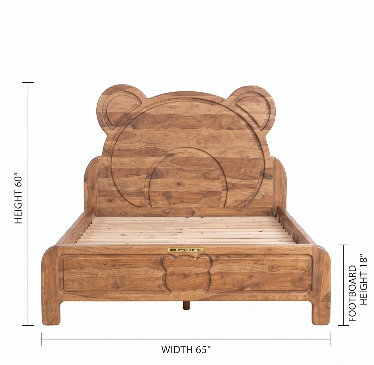 ADOUER WOOD Solid Wood Animal-Themed Children's Bed Frame