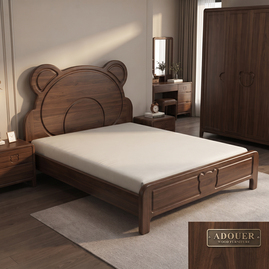 ADOUER WOOD Solid Wood Animal-Themed Children's Bed Frame