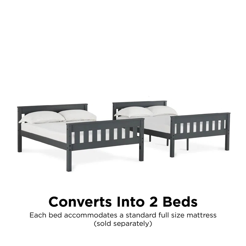 ADOUER WOOD Solid Sheesham Wood Bunk Bed - Convertible into Two Separate Beds