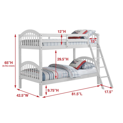 ADOUER WOOD Solid Sheesham Wood Bunk Beds - Convertible into Two Separate Beds