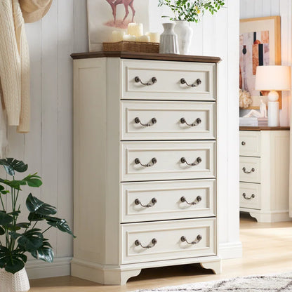 ADOUER WOOD 5 Drawers Solid Sheesham Wood Chest of Drawers