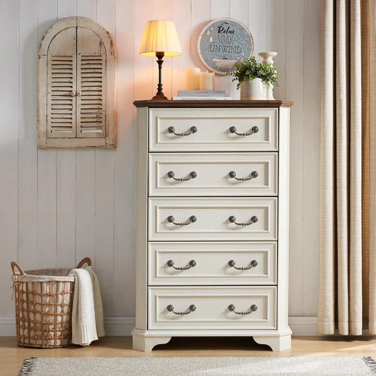 ADOUER WOOD 5 Drawers Solid Sheesham Wood Chest of Drawers
