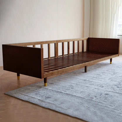 ADOUER WOOD Modern Sheesham Wood 3 Seater Sofa for Home And Office, Light Walnut