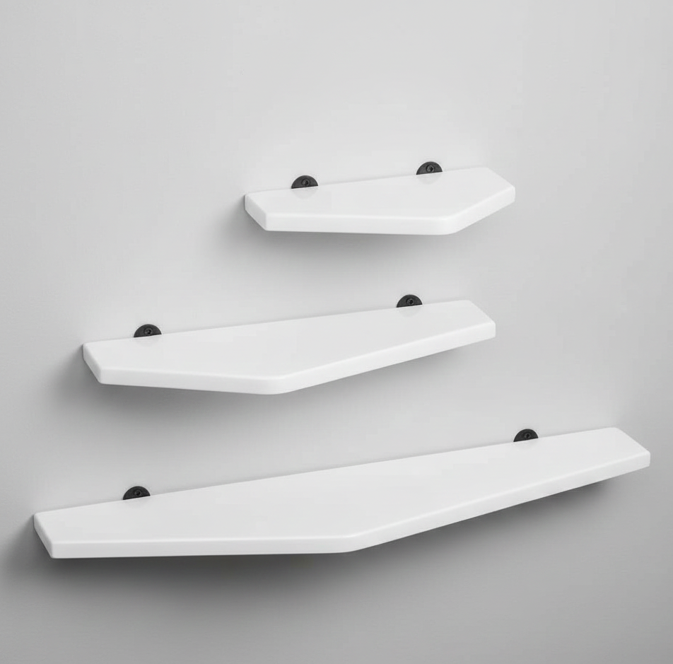 Tapered Solid Wood Floating Shelf Set (3 pcs.)