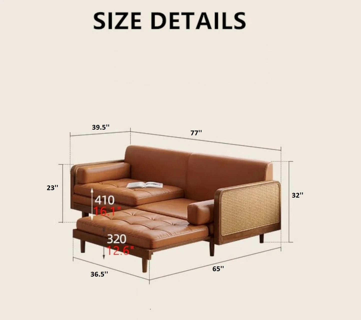 ADOUER WOOD Solid Wood Sofa Cum Bed with Trundle
