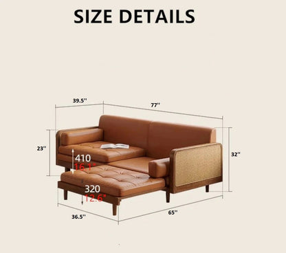 ADOUER WOOD Solid Wood Sofa Cum Bed with Trundle