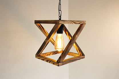 ADOUER WOOD Acacia wood  X-Frame Wood Hanging Lamp