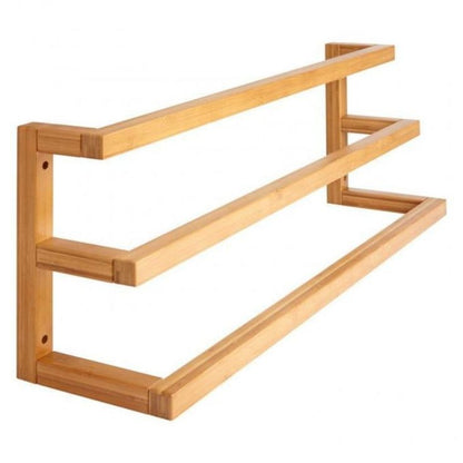 ADOUER WOOD 3-Tier Wall-Mounted Towel Rack: Space-Saving Triple Rail Organizer