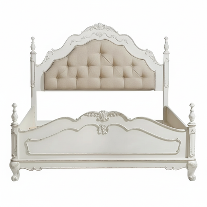 Sold Wood Victorian Scrollwork Tufted Bed