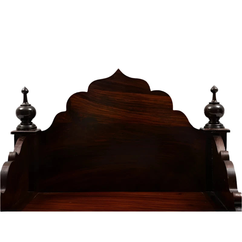 ADOUER WOOD Solid Sheesham Wood Designer Pooja Chowki (Walnut)