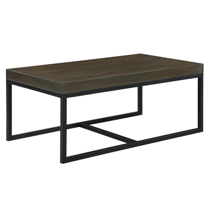 ADOUER WOOD Solid Sheesham Wood Rectangle Top And Metal Frame Coffee Table With 2 Setting Stool