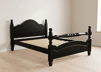 Adouer Wood Solid Sheesham Wooden Pine Bed Frame with Classic Headboard Design - Natural Finish