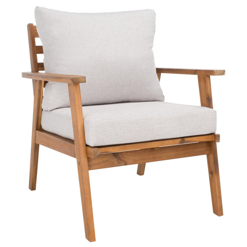ADOUER WOOD 4-Piece Outdoor Patio Furniture Set – Solid Acacia Wood Seating Group with Plush Cushions