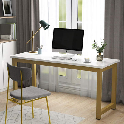 Great Choice Solid Wood Black Top & White Frame/Leg Study and Computer Table for Home & Office