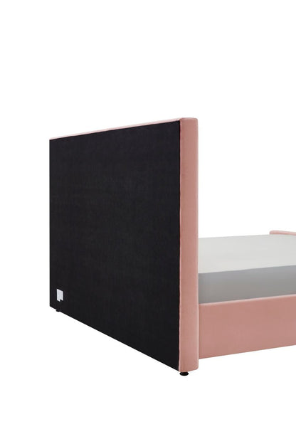 Adouer Wood "Luxury Pink Velvet Upholstered Bed with Channel Tufting and Modern Design
