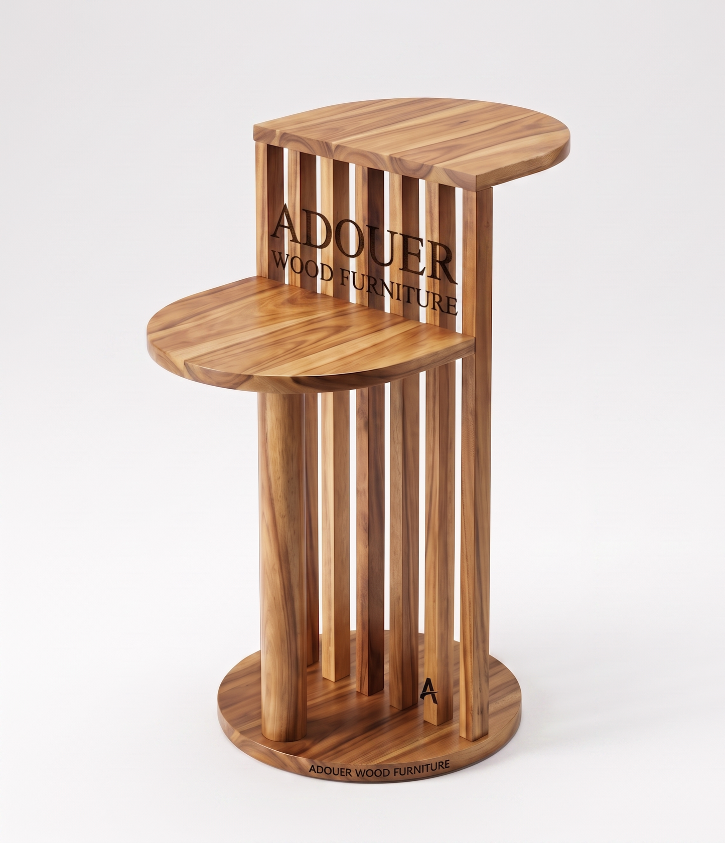 ADOUER WOOD 28" Solid Wood 2-Tier Slat End Table
