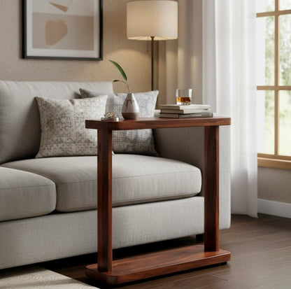 Adouer Wood Solid Sheesham Wood Side Mini Table for Living Room Sofa Bedside Nightstand Table Accent Table