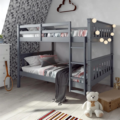 ADOUER WOOD Solid Sheesham Wood Bunk Bed - Convertible into Two Separate Beds