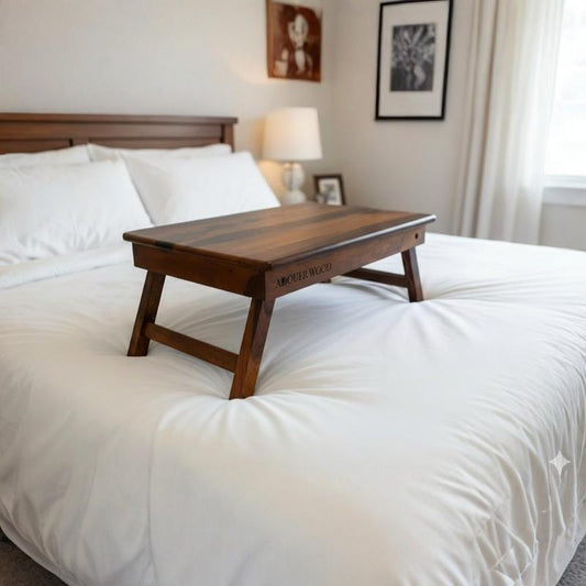 Solid Wood Laptop Table Folding Legs , Multiuse Table