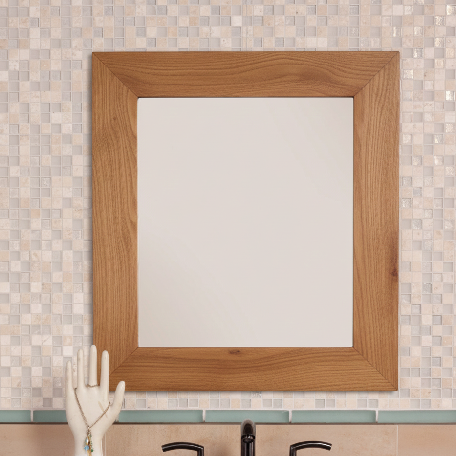 ADOUER WOOD Reclaimed Wood Wall Mirror - Farmhouse Bathroom Vanity Mirror (Rectangular)
