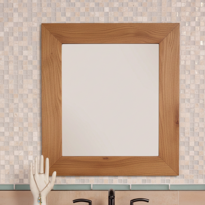 ADOUER WOOD Reclaimed Wood Wall Mirror - Farmhouse Bathroom Vanity Mirror (Rectangular)