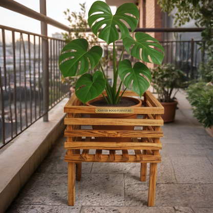 ADOUER WOOD Modern Wooden Slatted Planter Stand