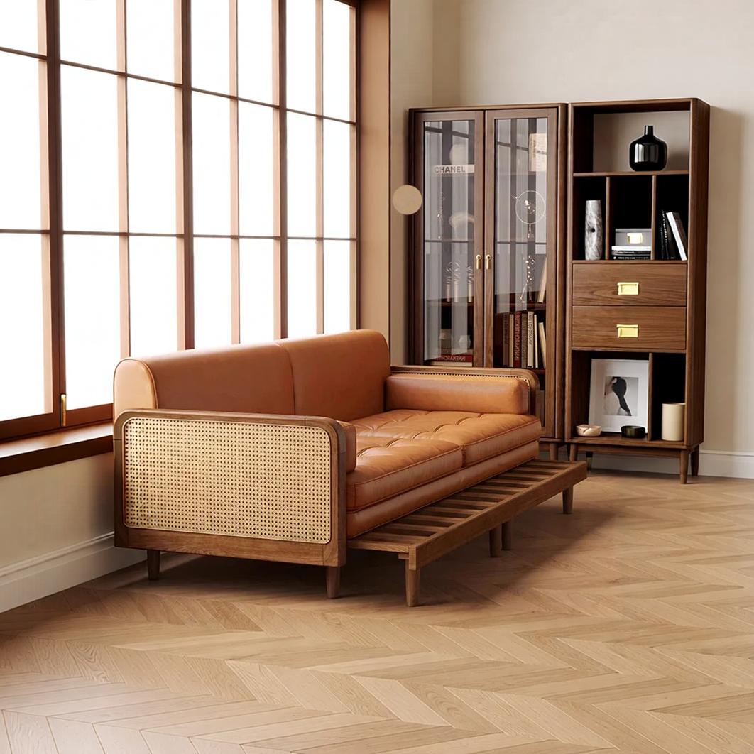 ADOUER WOOD Solid Wood Sofa Cum Bed with Trundle