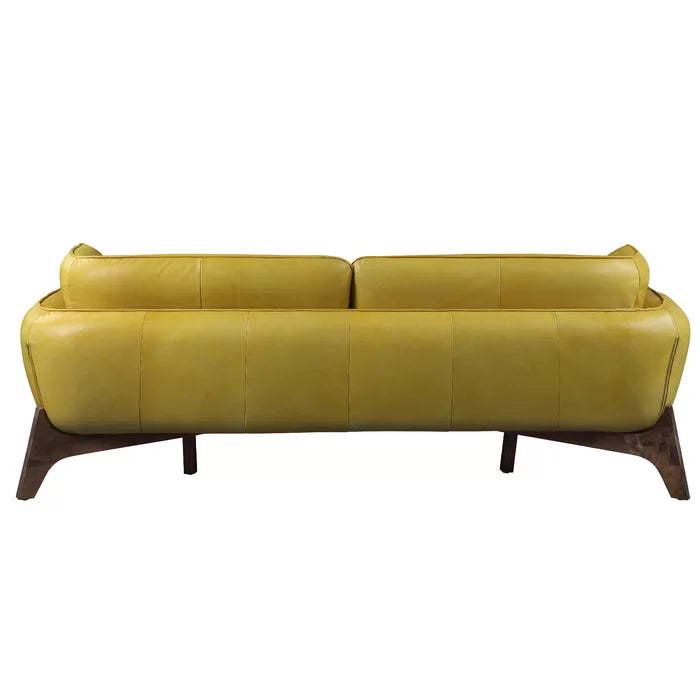 Adouer Wood Luxurious Leather Sofa With Solid Woodb Designer Leg