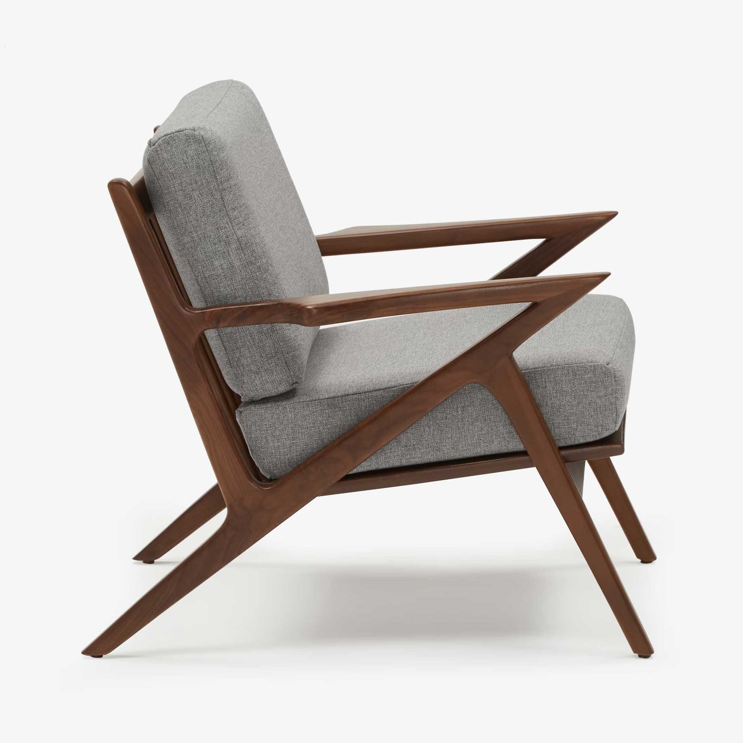 Modern Z-Frame Sheesham Arm Chair With Cotton Fabric
