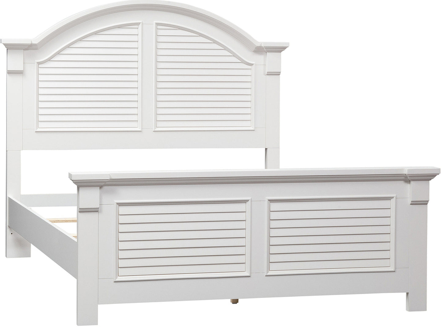 Adouer Wood "White Luxury Solid Sheesham Wooden Panel Bed with Arched Headboard and Paisley Bedding"
