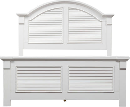 Adouer Wood "White Luxury Solid Sheesham Wooden Panel Bed with Arched Headboard and Paisley Bedding"