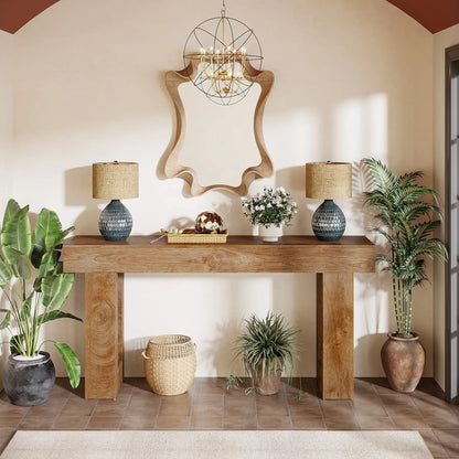 ADOUER WOOD 63-Inch Long Console Table Console Tables for Living Room Behind the Couch Farmhouse Entryway Table