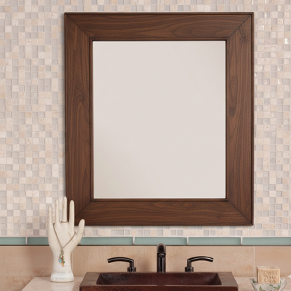 ADOUER WOOD Reclaimed Wood Wall Mirror - Farmhouse Bathroom Vanity Mirror (Rectangular)