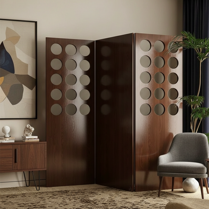ADOUER WOOD  Swiss Dot Geometric Folding Room Divider