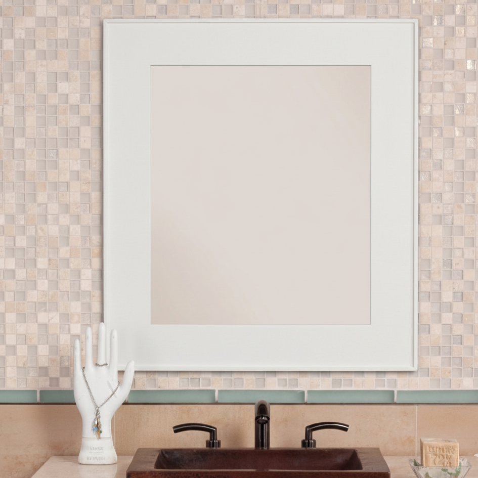 ADOUER WOOD Reclaimed Wood Wall Mirror - Farmhouse Bathroom Vanity Mirror (Rectangular)