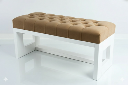 ADOUER WOOD Modern Tufted Ottoman Bench with Minimalist Frame