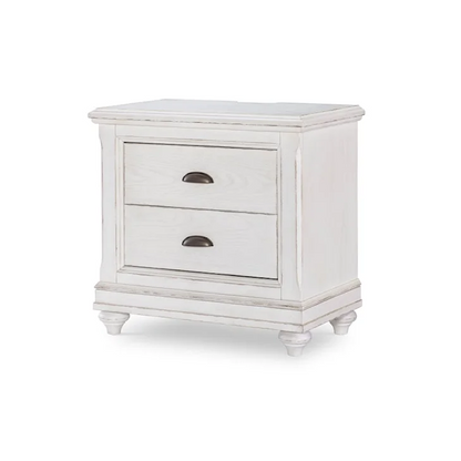 ADOUER WOOD Solid Wood Rustic Two-Drawer Bedside Table