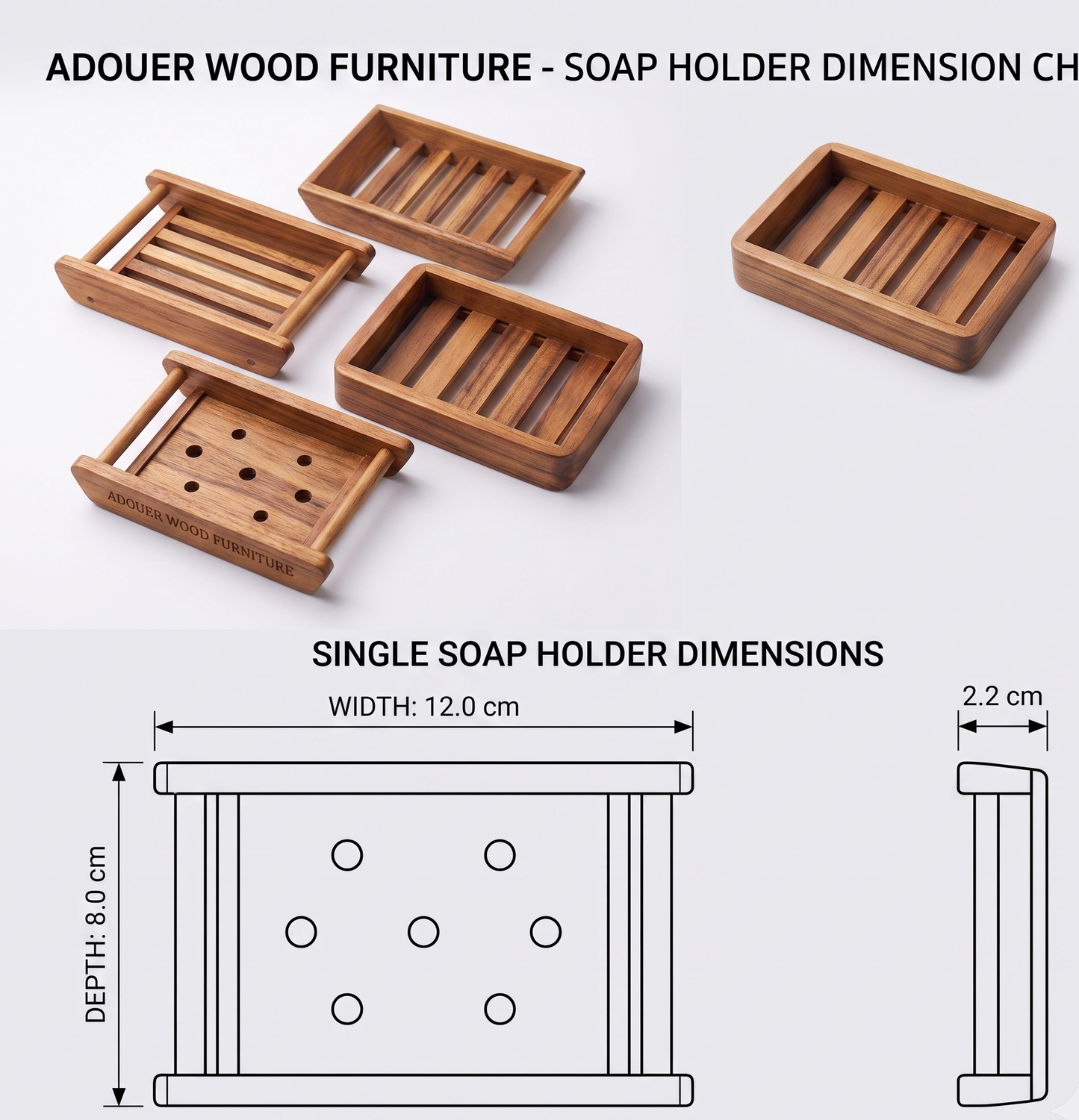 Natural Wooden Soap Dish Holder I  Soap Saver Tray for Bathroom & Shower (Set Of 4 Pcs )